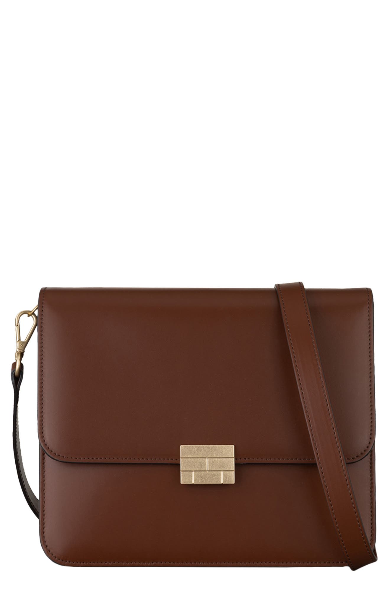 Brown and Teal leather crossbody handbag